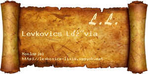 Levkovics Lívia névjegykártya